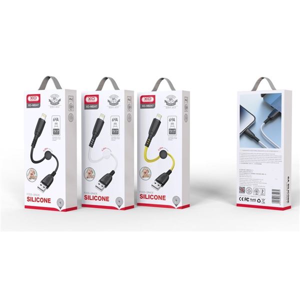 Xo Kabel NB247 USB/USB-c 0,25m 6A Czarny