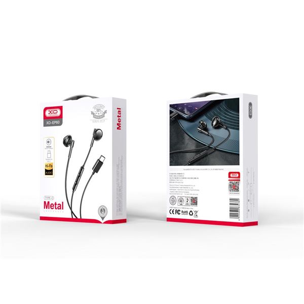 Xo Słuchawki Przewodowe EP60 USB-c Douszne Białe