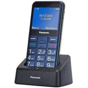 Panasonic KX-TU155 — móvil sénior con base y botón SOS, azul
