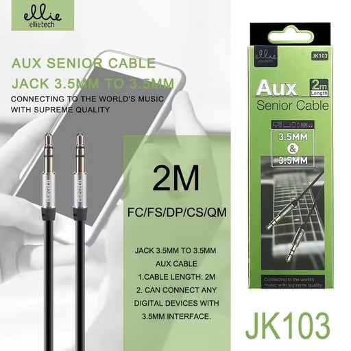 [JK103] CABLE AUX JACK A JACK SIN MIC 2M